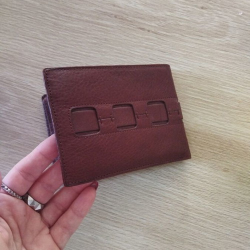Men's leather wallet new, brown