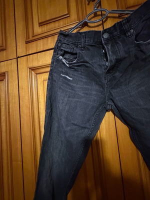 Pull&bear black denim pants like new, size XL