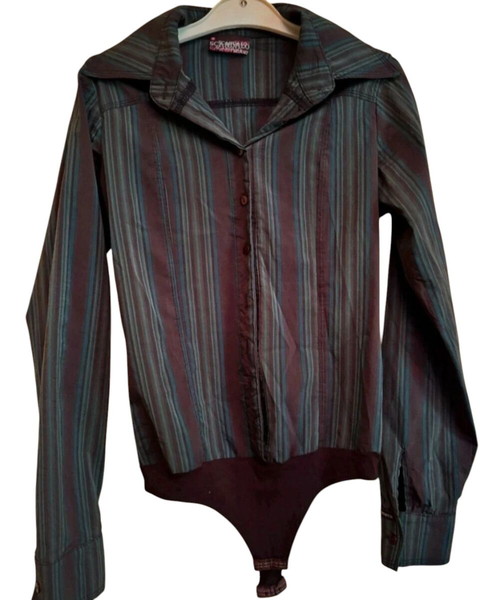 Vintage Πουκαμίσα Κορμάκι 70s Vibe Vintage Bodysuit Shirt – 70s Style Medium