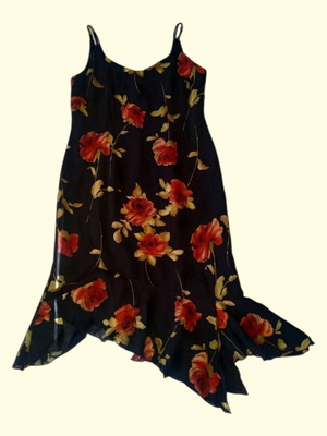 Asymmetric dress Lola size XL black and red like new