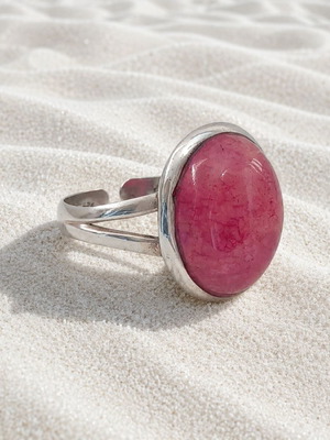 Handmade Gianniotiko ring silver 925 with raw ruby new