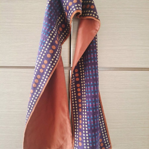 Trussardi satin double-sided scarf like new, red and purple