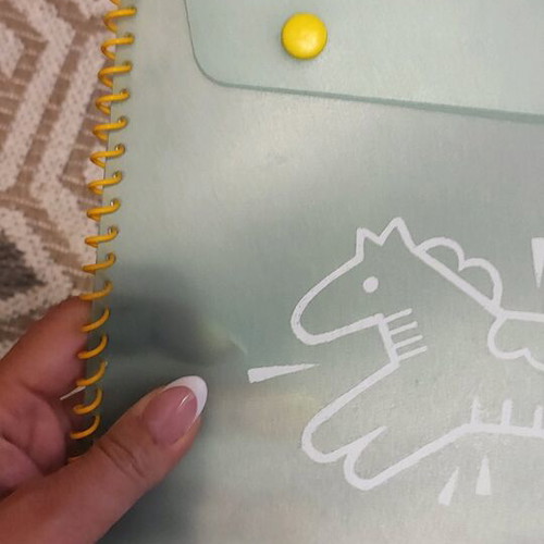 Semi-transparent folder like new with buttons and spiral