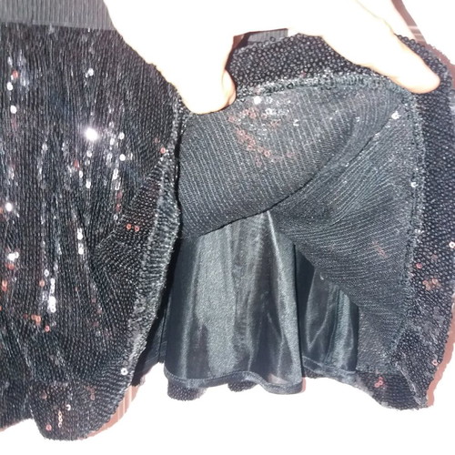 Dress M with elastic band and sequin skirt, new, black