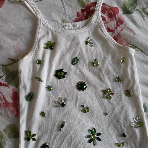 Miss Grant Tank Top new, size XL, white with green details