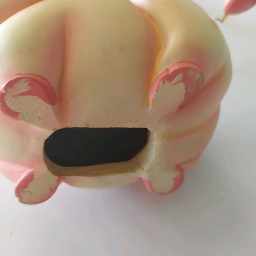 Piggy bank salmon pink with Love you inscription