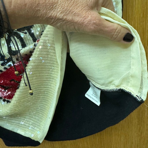 Custo Barcelona knitted wool vest like new, black multicolor with sequins