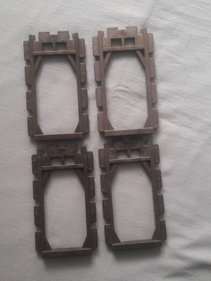 Playmobil wooden castle interior frames knights set of 4 used