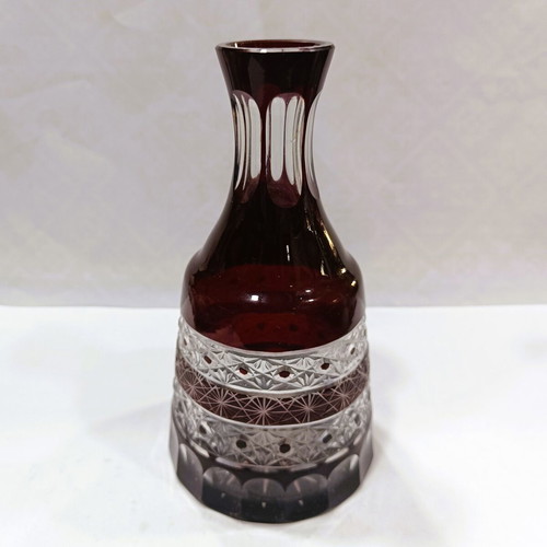 Bohemian Glass Masterpiece Museum Set Tumble-Up Ruby Cut-to-Clear like new