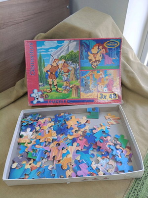 Vintage Clementoni Disney puzzles used, 2 puzzles of 48 pieces each