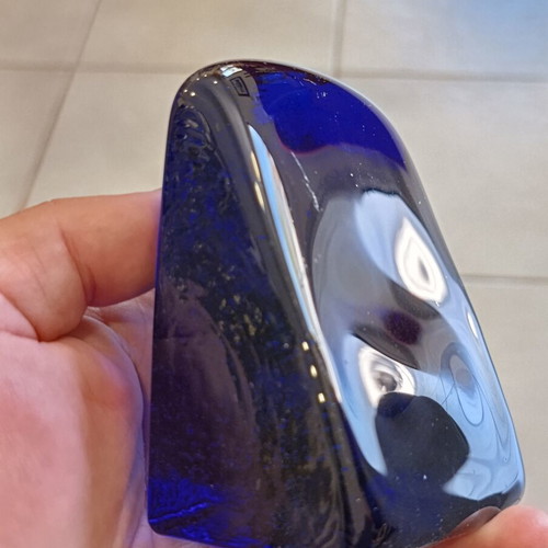 Handmade glass bookend like new