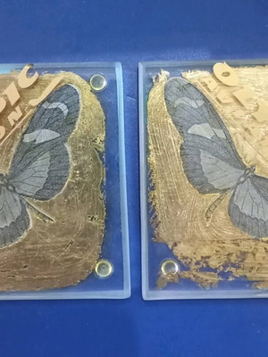Coasters used, pack of two, Olympic Aviation with butterflies