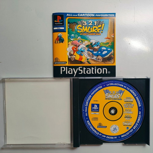 3,2,1 Smurf! PS1 game used, fully functional