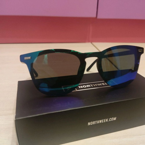 Northweek Phantom Matte Black sunglasses with green polarised lenses new