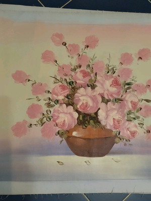 Oil painting on canvas like new, vase with flowers 50x60