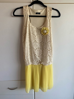 Evening short dress like new, cocktail, white