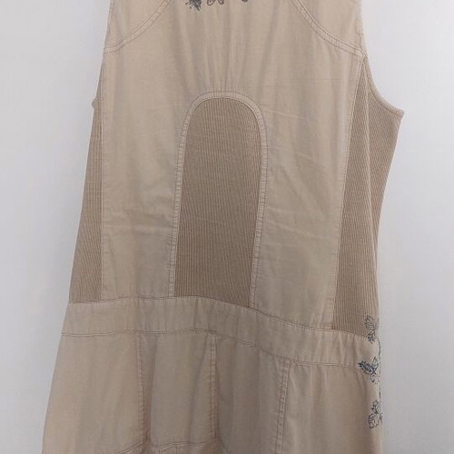Desigual dress beige size 42 like new, soft denim fabric