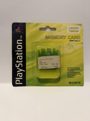 Sony PS1 Memory Card Lemon Yellow SCPH-1020 Factory Sealed