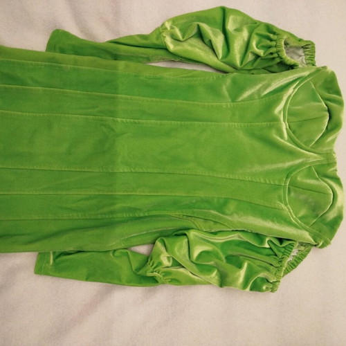 Bershka mini velvet dress green, like new, size XS