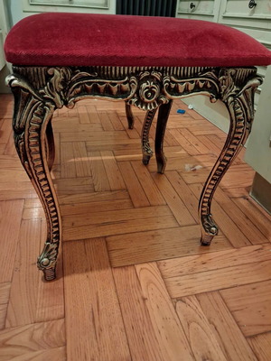 Stools used, set of 2, velvet upholstery easy to change
