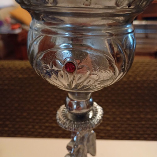 Silver-plated Holy Altar Candleholders like new, set of two