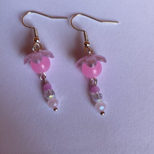 Handmade earrings 2 pairs in pink and turquoise shades inspired by Barbie fairytopia