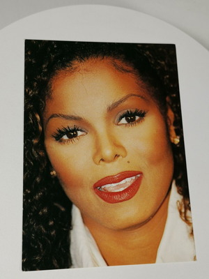 Vintage Janet Jackson Heroes Publishing postcard used, '90s