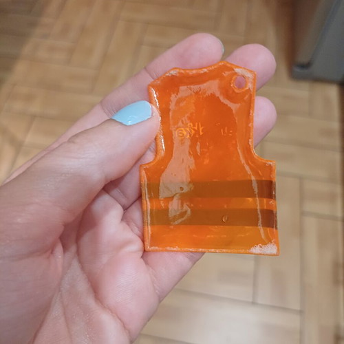 Safety vest keychain orange reflective PVC