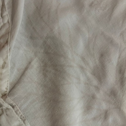 Kaftan shirt XXL used, 100% cotton with beige soft patterns, belt