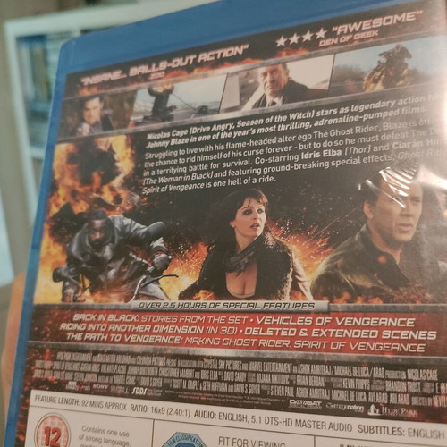 Ghost Rider Spirit of Vengeance Blu-Ray 3D new with English subtitles