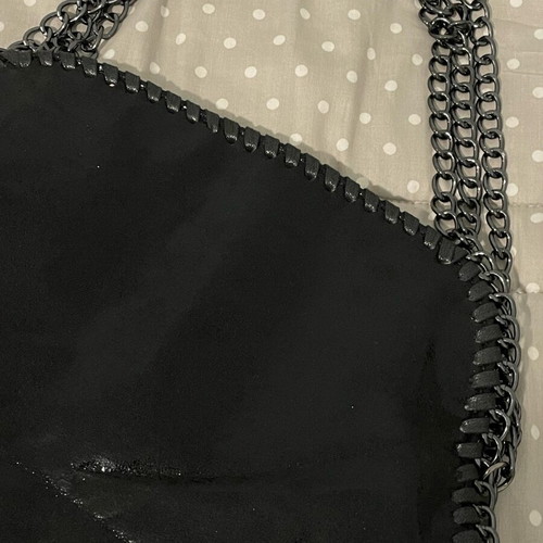 Women's shoulder bag black, new, with chains and zipper