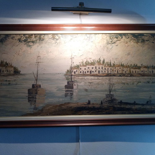 Large oil painting used