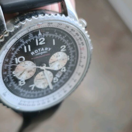 Rotary watch used, black and white colors