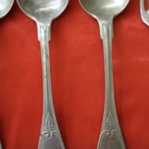 Vintage brass forks and spoons used, set of 11 forks and 8 spoons for decor