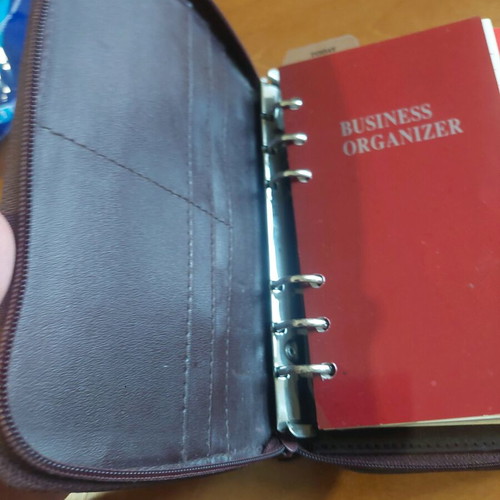 Leather organizer brown burgundy like new