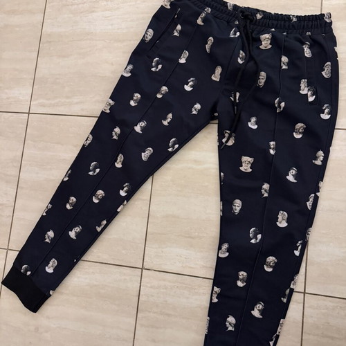 Bigotti pants with ancient Greek figures like new, size L, black and white