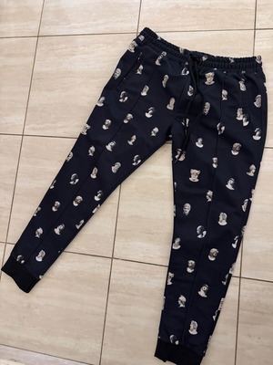 Bigotti pants with ancient Greek figures like new, size L, black and white