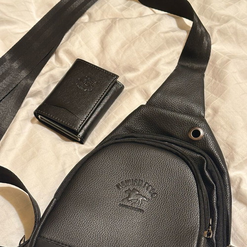 Men's bag and wallet set unused, black
