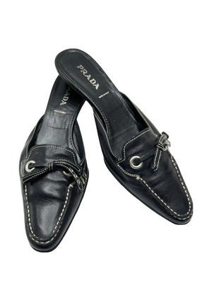 Prada черни мюли употребявани, номер 40