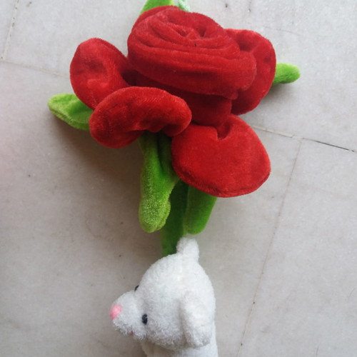 Velvet flowers new, set of 4 pieces