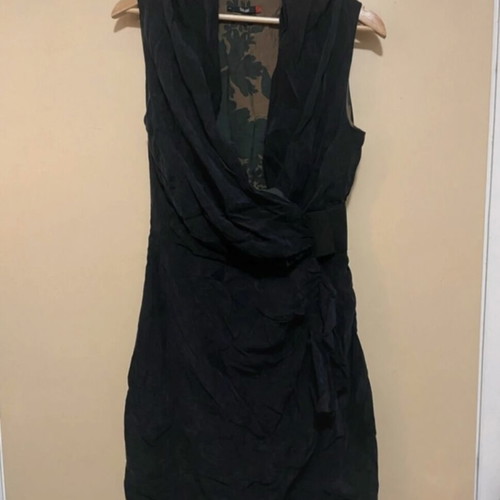 Toi&Moi black suede dress, slim fit, size M