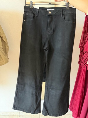 Black long denim pants new, size XXL 44