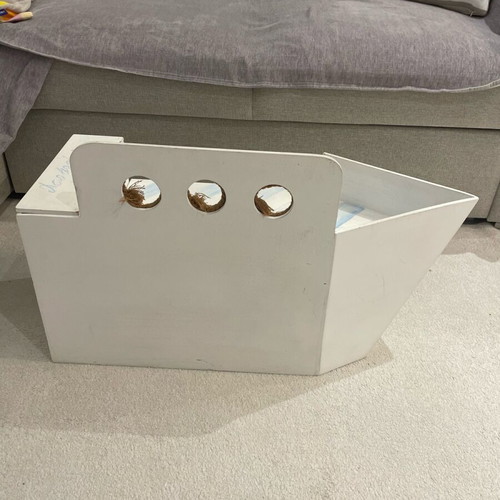 Wooden ship used, suitable for baptism box