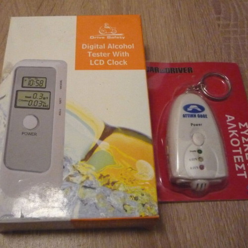 Alcohol Tester Set like new with keychain and portable device