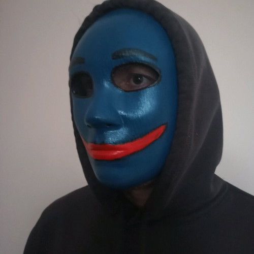 Blue clown mask handmade made to order