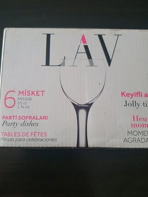 Glassware new, set of 6, for liqueur and shots