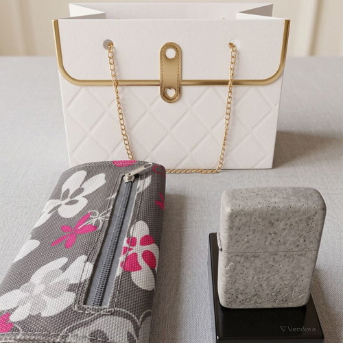 Tobacco Pouch and Lighter Set New with Luxury Gift Bag