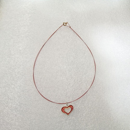Silver 985 pendant necklace gold plated with permanent enamel, new