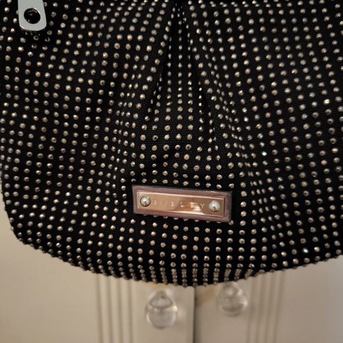 Sisley shoulder and crossbody bag black with gray and brown sequins new