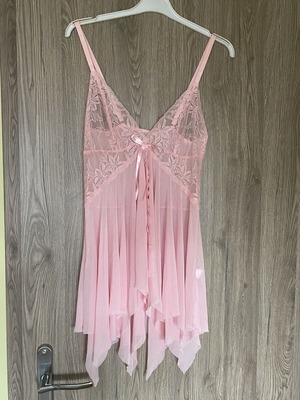 Ροζ σεξυ baby doll, δαντελωτό